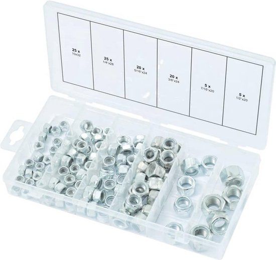 KS Tools 100-delige Moerenset UNF zelfborgend - 4042146510933