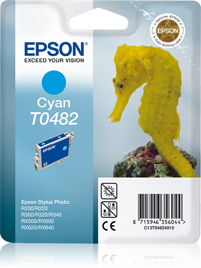 Epson Seahorse inktpatroon Cyan T0482 single pack / cyaan