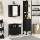 vidaXL Meuble de salle de bain Noir Chêne 33 x 33 x 185,5 cm