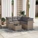 Maison Exclusive - Ensemble de jardin, 6 pièces, avec coussins, beige, en polyrotin