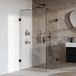 Brauer Void - Cabine de douche avec porte battante - Verre clair - 100x100x200 cm - incl. Revêtement en verre - Noir mat