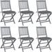 vidaXL Fauteuils de jardin 6 pièces avec coussins bois d'acacia massif gris