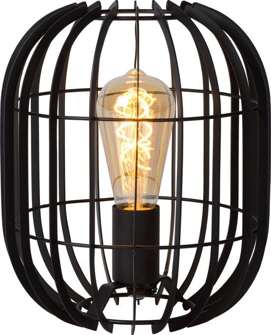 Lucide REDA Tafellamp - Ø 22 cm - Zwart