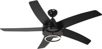 QAZQA Cool Anello Plafondventilator met Verlichting - Zwart - Ø 132 cm