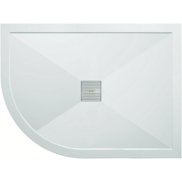 Crosswater Crosswater Showertray douchebak 100x80x2,5cm kwartrond offset links wit SLQ81000L