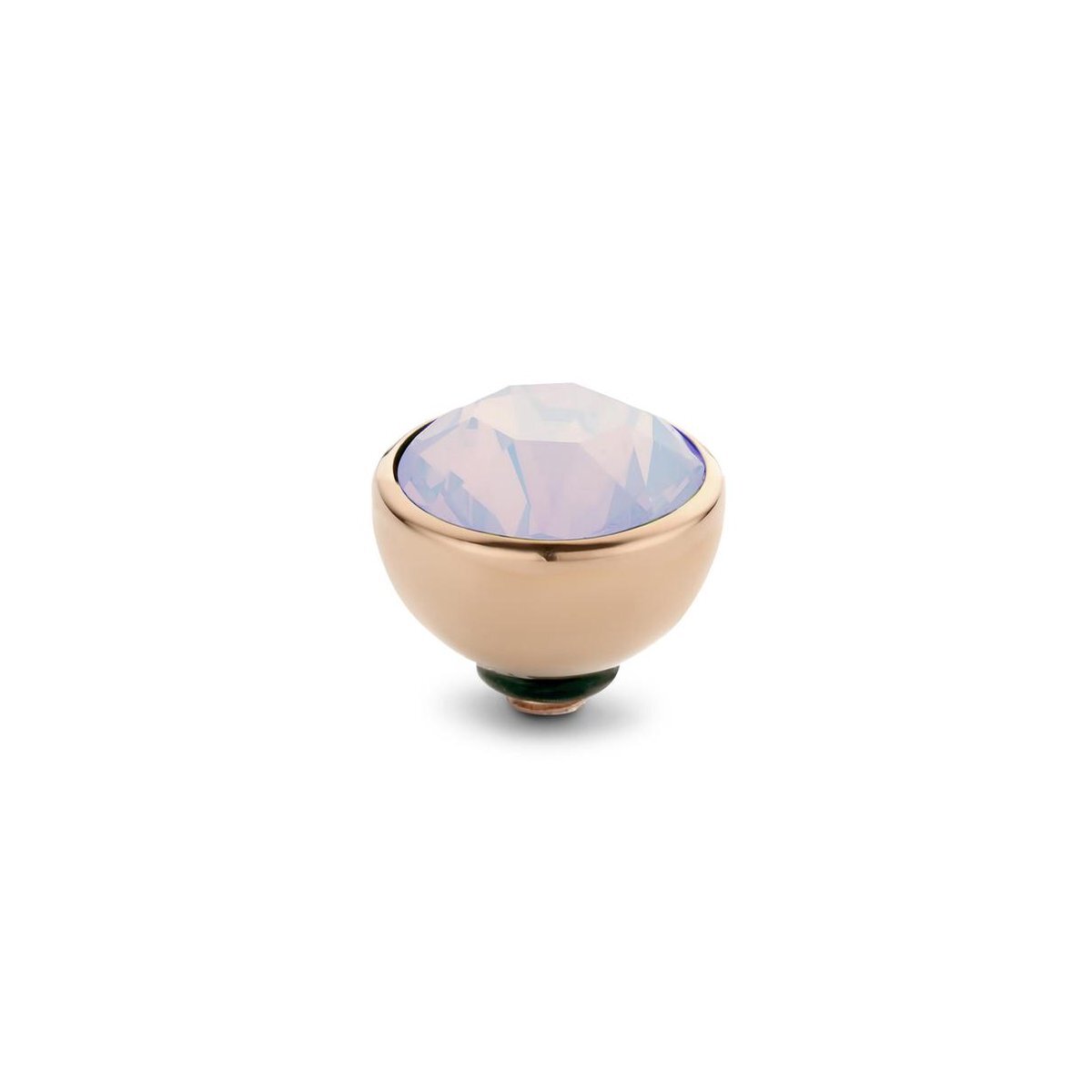 Melano jewelry Melano twisted steen rond - rosegoudkleurig + milk pink - dames - 8mm