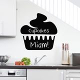 Ambiance Sticker Schoolbordsticker - uitwisbare zelfklevende muurstickers - Cupcake-design - 110x110cm