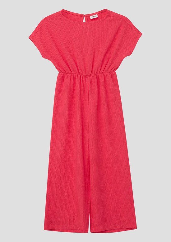 s.Oliver Jumpsuit Koraalrood Kinderen Polyester Ronde hals Effen - Maat 110