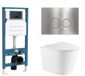 QeramiQ Dely Toiletset - inbouwreservoir Qeramiq Flush - slim zitting - metaal RVS bedieningsplaat - ronde knoppen - mat wit