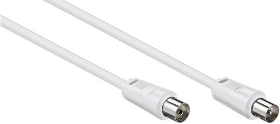 transmedia IEC m - IEC v coaxkabel / recht - wit - 1.5 meter