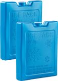 Plasticforte koelelementen - 8x stuks - 260 grams - 13 x 10.5 x 2 cm - kobalt blauw - kunststof - met sneeuwvlokken print