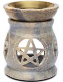 Phoenix Import Mani Bhadra Mani Bhadra BV - Phoenix Import Olieverdamper pentagram zeepsteen - 11 cm x 9 cm