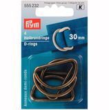 Prym D-ringen 30 mm oudmessing