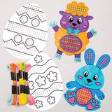 Baker Ross Pasen kruissteek voor kinderen knutselsets om in te kleuren (5 stuks) creatieve sets voor knutselen en decoreren in de lente
