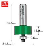 Trend Craftpro Rebateerfrees, 1/2 Inch Schacht, 15.9Mm Snijlengte, 31.8Mm Snijdiameter, Inclusief Meerdere Lagers, Hardmetalen Punt (Tct), C193X1/2Tc