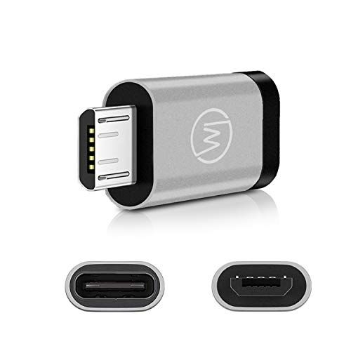 Wicked Chili MicroUSB naar USB C Adapter voor kaartlezer - Aluminium adapter met type C-aansluiting en micro-USB-stekker voor OTG mobiele telefoon/tablet voor foto-, video- en gegevensoverdracht (zonder oplaadfunctie)