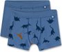 Sanetta Boxershorts Set van 2 Blauw Katoen/Elastaan Printopdruk Kinderen Maat 128