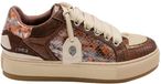 Kurt Geiger Southbank Tag Sneaker Dames Bruin Canvas Dierenprint Maat 41