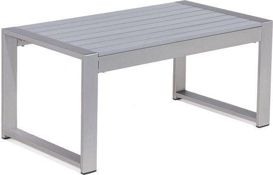 Beliani SALERNO - Tuintafel - Grijs - Aluminium - Rechthoek