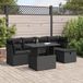Maison Exclusive - Ensemble de meubles de jardin 6 pièces avec canapé et coussins, noir, en polyrotin