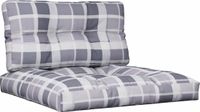 vidaXL Palletkussens 2 stuks ruitpatroon stof grijs