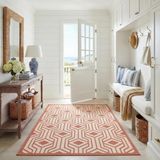 CY6113 SAFAVIEH CY6113 Modern Geweven Binnen/Buiten Rechthoekig Tapijt Beige/Terracotta 160 x 231 cm