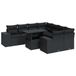vidaXL 9-delige Loungeset met Kussens, Poly Rattan, Zwart