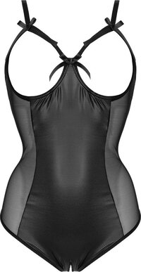 Crotch-/Cupless Wetlook Body Mistique - Black - S/M
