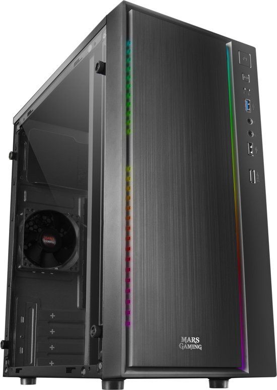 Mars Gaming MCM RGB Mini-tower Box Case Zwart