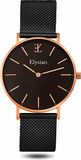 Elysian - Horloge Dames - Rose Goud Mesh - Waterdicht - 36mm - Cadeau Voor Vrouw