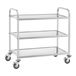 Royal Catering Chariot de service acier inoxydable - 3 plateaux - jusqu'à 150 kg - 2 freins