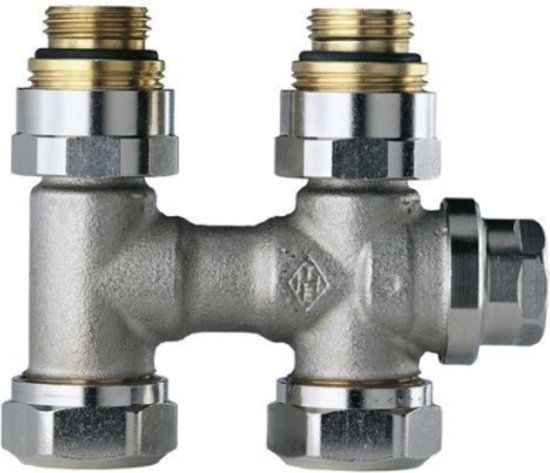 Heimeier Vekolux onderblok 2-pijps 1/2 inch bu. recht