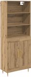 vidaXL Highboard Artisan Eiken 69,5 x 34 x 180 cm Bewerkt hout