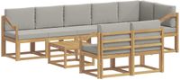 vidaXL - Buiten - bank - set - 9 - st - Wit - en - Lichtgrijs