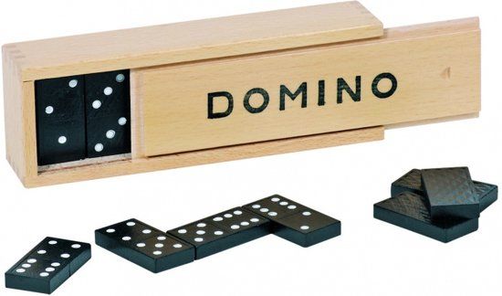 Goki Dominospel 28 Stenen 4,3 cm - Zwart