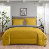 Sleep comfy Nova Bedtextile BV Sleep Comfy Cottiva Series - All Year Dekbed zonder overtrek - Geel & Antraciet | 200x200 cm