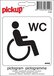 Sticker gehandicapten toilet 10x10cm - Zwart/Wit - Kunststof