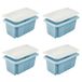keeeper Opbergbak emil, stapelbaar door middel van omdraaien, incl. deksel emilia, 7 l, blauw (Nordic Blue), 4 stuks