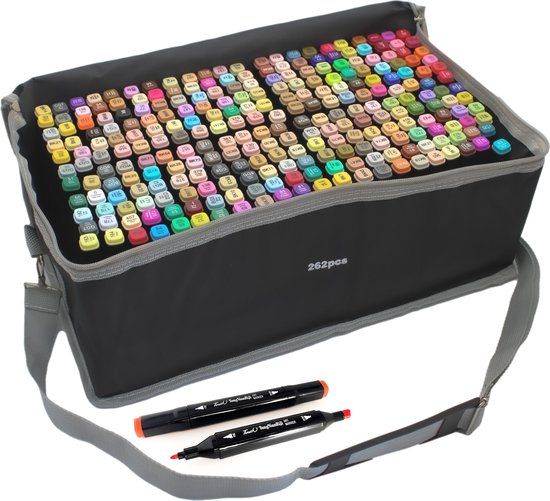 Touch Quici Premium Twinmarkers 262 stuks - Professionele alcohol markers - Dubbelzijdige dual tip markers