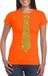 Bellatio Decorations Oranje Fun Glitter Gouden Stropdas T-shirt Dames XS