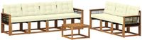 vidaXL - Acacia Hout Loungeset - 7 Zitplaatsen - Natuurlijk en Crème