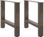 vidaXL Salontafelpoten 2 stuks 60x(42-43) cm staal naturel
