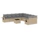 vidaXL Ensemble de jardin 11 pièces avec coussins poly rotin beige