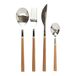 HOME DECO FACTORY KA5991 16-delige bestekset met houteffect, roestvrij staal, bruin/zilver