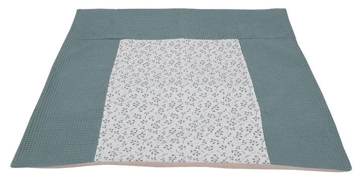 ULLENBOOM WAB-7585-WM-FG Verschoonkussenhoes - Groen/Wit - Bloemenmotief