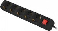 Lanberg PS1-05F-0150-BK - Stekkerdoos - 5 Schuko Stopcontacten - 1,5m Kabel - Zwart