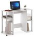Bureau wit chêne/acier inoxydable