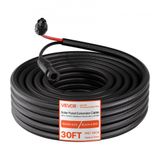 VEVOR Solar verlengkabel 9,14 m, 10 AWG, zonne-energie verlengkabel met vlamvertragende beschermmantel, vrouwelijke en mannelijke connectoren, IP67, PV-kabel, voor auto, camper, zwart en rood