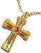 Sans marque Collier de déguisement Sinterklaas - or/rouge - croix - Adultes - Accessoire de saint/prêtre