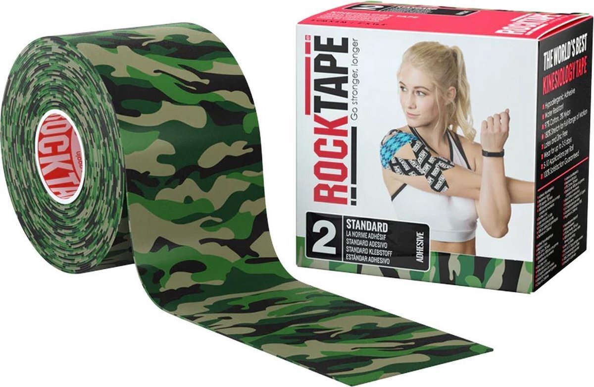 Rocktape Classic Kinesiotape - Sporttape - 5 cm x 5 m - Camo Groen